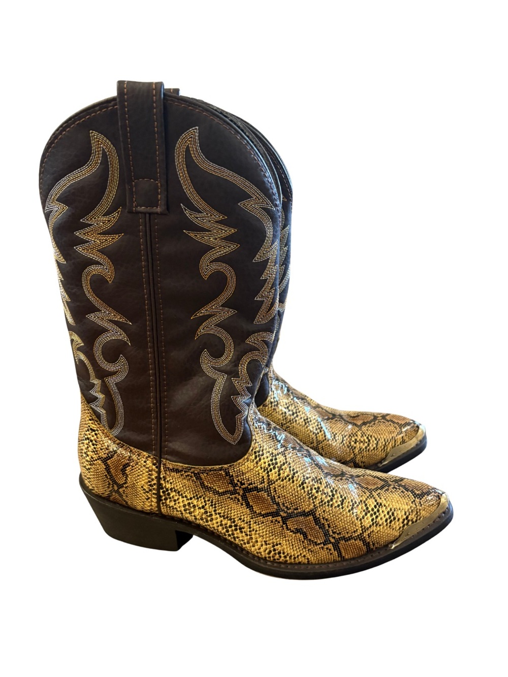 Laredo 68068 Western Cowboy Boots Men’s 9.5 EW Snakeskin Print